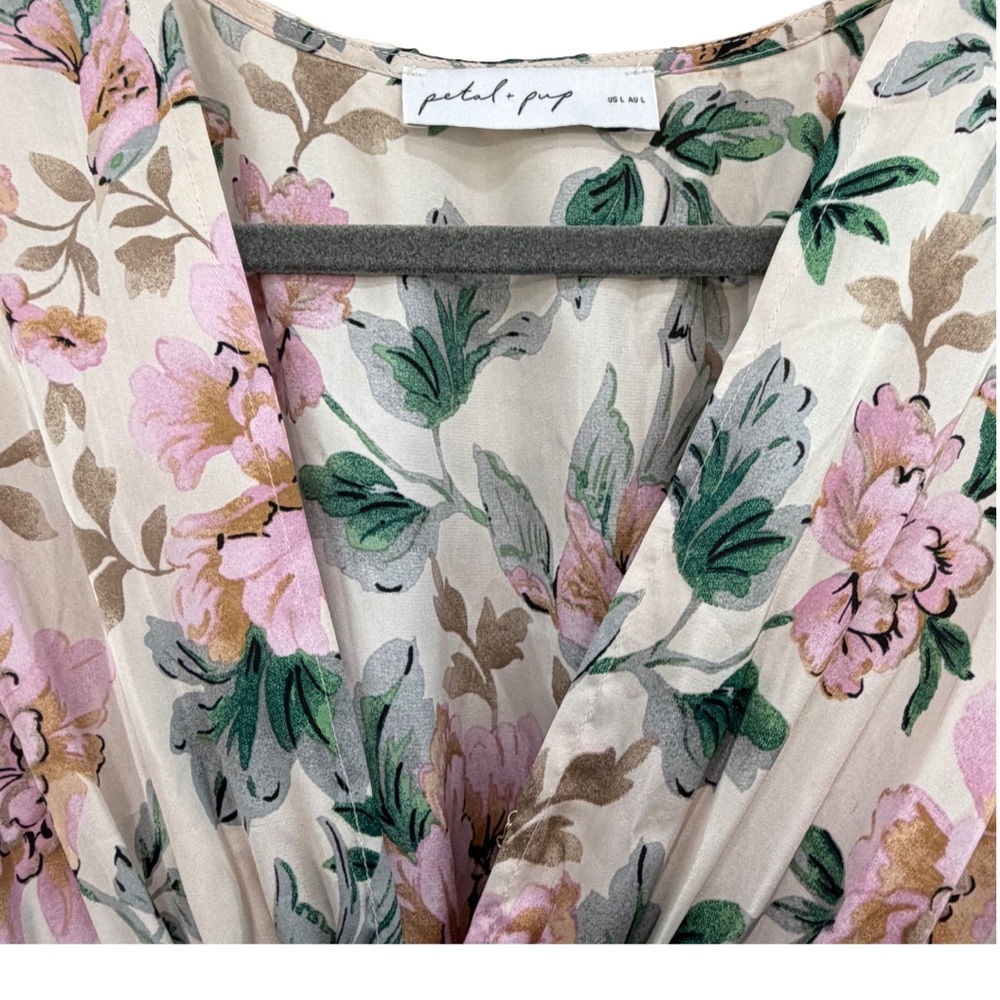 Petal & Pup Women’s Ricki Floral Satin Gown Size L - Picture 5 of 11